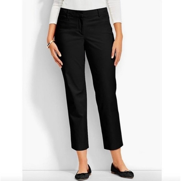 Talbots Black Stretch Crop Ankle Pant Dress Pants 16 Casual Office Career Work - Picture 1 of 9